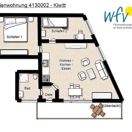 Haus Reedestrasse 37 Ferienwohnung 2 Lejlighed Borkum